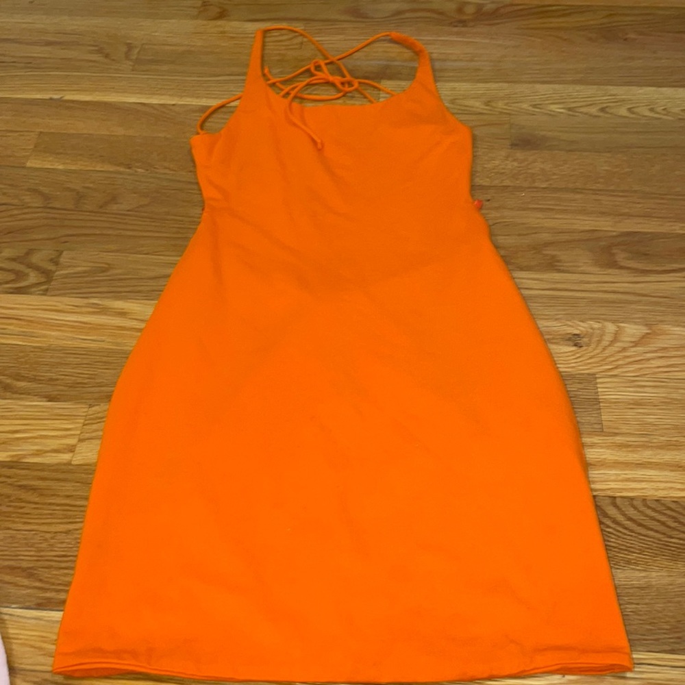 Orange Open Back Dress